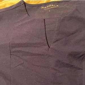 Mandala large navy blue scrub top